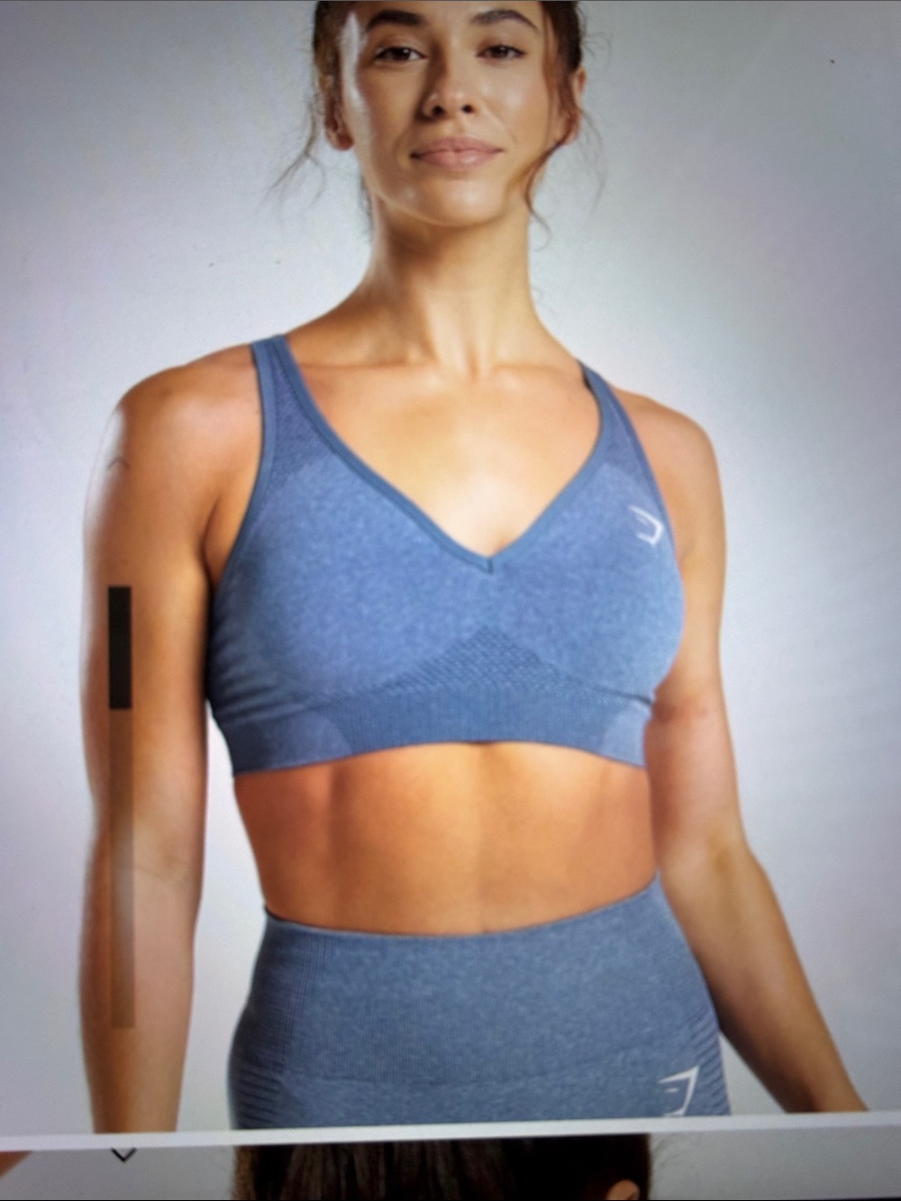 Gymshark Vital V neck Sports Bra - Evening blue marl